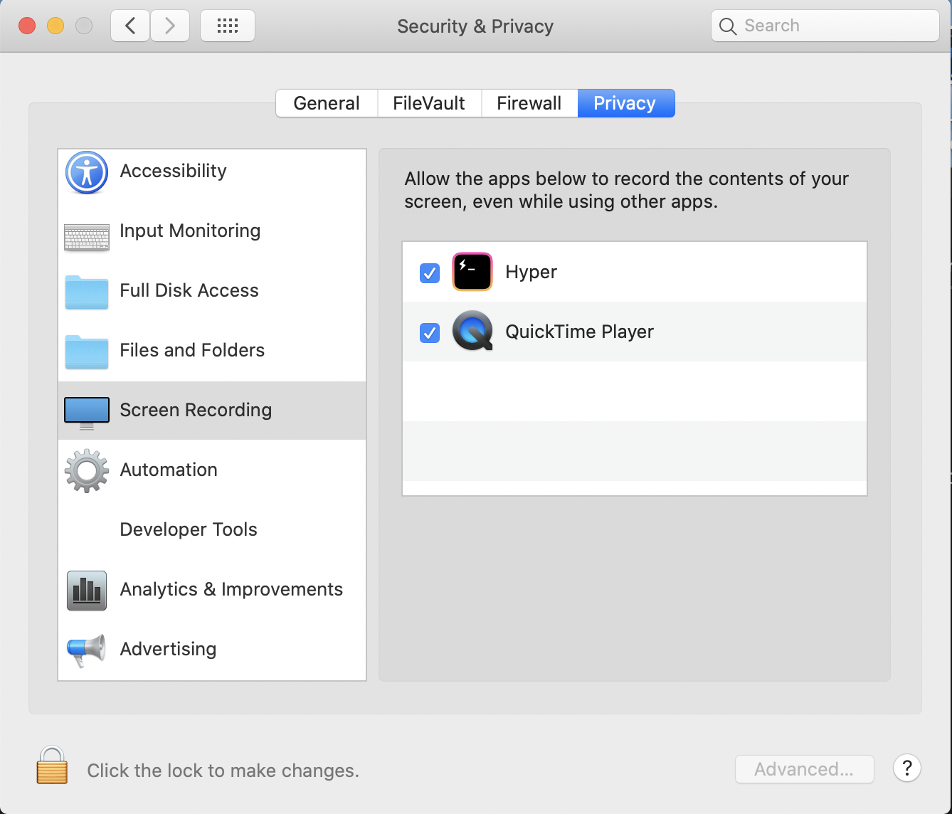 macOS System Setting - Screen Shot