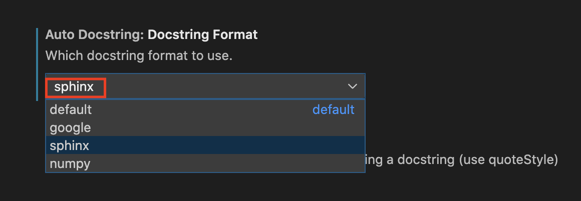 VSCode Docstring Sphinx