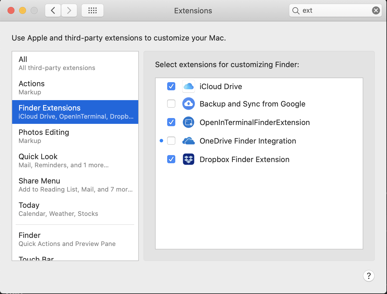 Finder Extension Permission