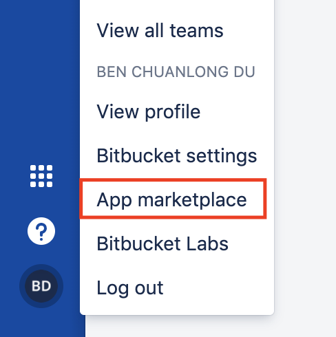 Bitbucket Menu